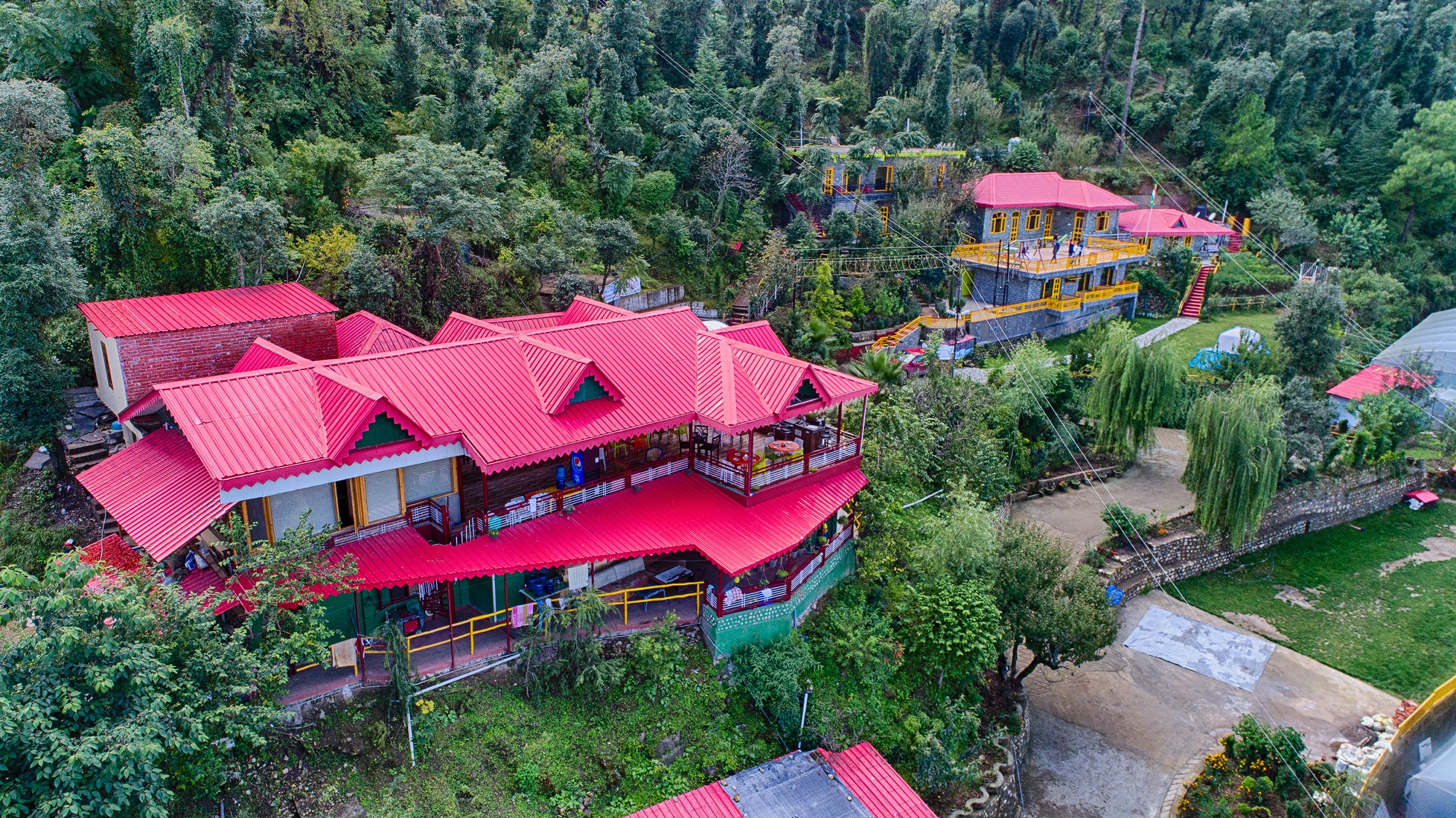 Beautiful resort surrounded by hills and forest